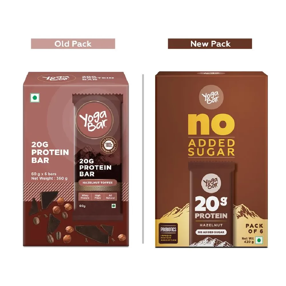 Yoga Bar 20g Protein Bars - Hazelnut, No Added Sugar, Loaded With Fibre, 70 g (Pack of 6)-9.webp